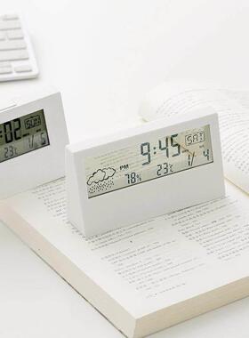 电子日历桌面迷你摆件电子钟表显示器创意台式计时器闹铃女