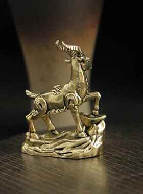 中式复古黄铜藏羚羊摆件生肖招财羊办公桌面装饰铜摆件工厂