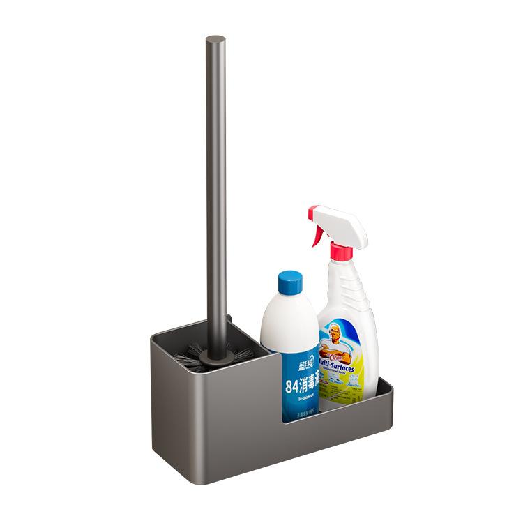 Toilet brush wall-mounted punch-free storage rack for home use without dead corners toilet brush bathroom bathroom toilet artifact