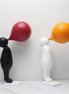 人物吹泡泡摆件客厅玄关书房展厅软装家居工艺装饰品创意家居摆件