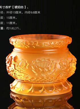 佛具佛堂供奉佛前摆件仿琉璃香炉果盘供盘圣水杯供杯花瓶室内复古