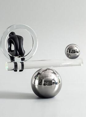 现代可及的豪华水晶平衡思考者装饰品客厅橱柜展示样板房售楼处书