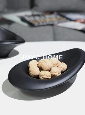 简约意式树脂客厅茶几干果托盘餐厅吧台柜托盆样板间软装饰品摆件