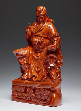 花梨木雕摆件关公神像关羽关二爷夜读春秋实木武财神像红木工艺品