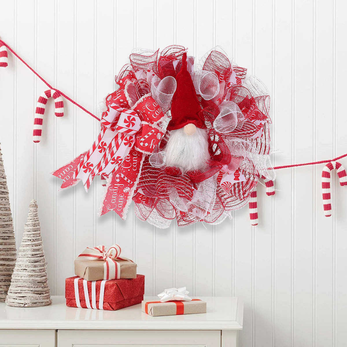 纵鸿新品门前装饰圣诞花环创意圣诞节挂饰壁挂节日布置道具,淘宝优惠券,粉丝福利购,淘宝优惠卷