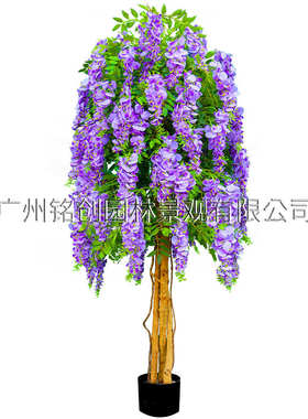 商场装饰仿真紫藤花树盆栽 仿真花树大型落地装饰摆件仿真豆花树