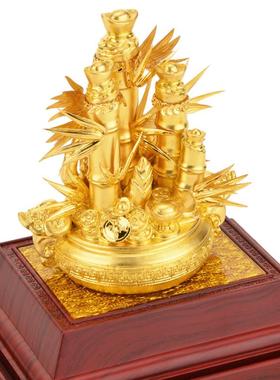 正品金立体竹子节节高装摆件开箔业礼乔迁品家居客厅办公室饰工艺