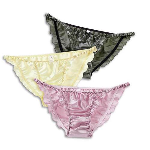 Women Thin Belt Sexy Luxury Real Silk Briefs Seamless Soft P - 图1