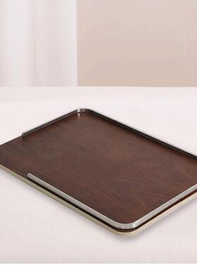 现代术轻奢木UJI质托盘摆样板间售楼装处客件厅书房玄关原木色艺