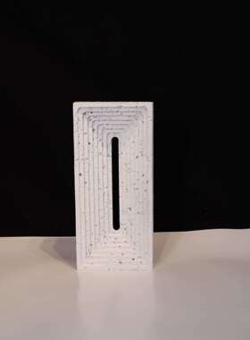 现代极简软装饰品黑白色洞石立体渐变条纹树脂摆件书房开放柜饰品