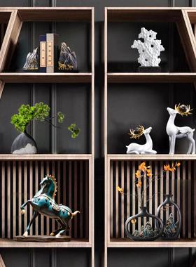 A新中式客厅高档摆件办公室酒柜工艺品家居乔迁电视柜玄关装饰礼L