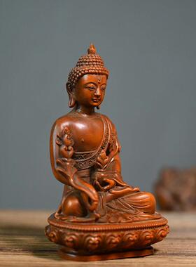 黄杨木雕刻师佛像仿古做旧居家室内摆件公室装饰品木质工艺品
