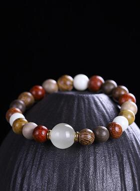 国风多宝珠竹节六字箴言手串男生念珠手链女小众设计单圈侣款饰品