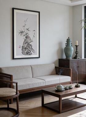 《石竹清韵》园林太湖石装饰画玄关民宿茶室书房雅致名家同款挂画