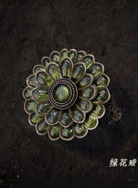 黑暗之魂3老头环魂系列游戏周边绿花戒指独特设计ins时尚百搭