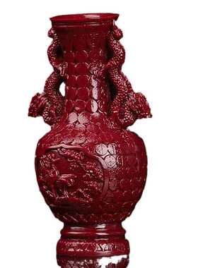 朱砂花开客厅富贵龙瓶花瓶玄关摆件招财家居装饰品乔迁装饰礼品·