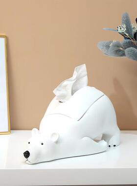 北极熊轻奢家居饰品摆饰玄关钥匙收纳果篓客厅桌面柜子托 托盘纸