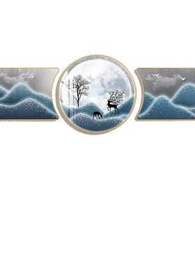 客厅装饰画福禄双全现代轻奢大气壁画三联画寓意好沙发背景墙挂画