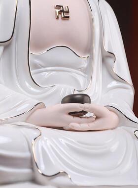 戴玉堂陶瓷如来佛阿弥陀佛释迦摩尼佛药师三宝佛佛像供奉家用摆件