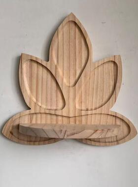 壁挂式装饰隔板木质墙面置物架莲花佛龛置物板小型壁挂实木摆放架