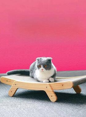 Wooden Cat Scratcher Scraper Detachable Lounge Bed 3 In 1 Sc