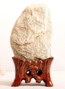 实木奇石底座带槽免挖槽放鹅卵石不规则泰山石头凹槽摆件万能托架