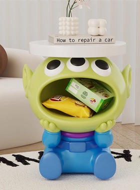 三眼仔边几落地摆件客厅卡通茶几桌子床头柜可爱潮款饰品乔迁