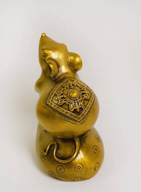 黄金袋鼠十二生肖福鼠摆件工艺品全铜家居客厅装饰品办公开业送礼