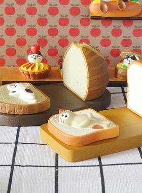 日式 ZAKKA三毛猫咪面包手机架平板IPAD支架INS桌面摆件