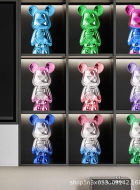 新款泼墨熊客厅摆件轻奢酒店酒柜套装玄关电视柜展示柜装饰品