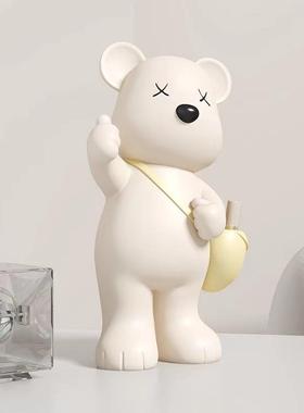 创意红极熊点赞收纳HTF小摆件北电视柜茶几饰书房玄关隔断家网居