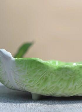 方亚 百财如意白菜酱料碗陶瓷调料盘酱料盘餐盘点心盘盘子水饺盘