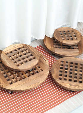 碳化木质木质加厚圆形装饰摆件