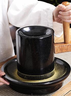 宋代点茶石磨研磨点茶石磨茶磨磨盘磨具复古抹茶先生古典运转石碾