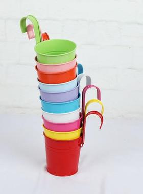 10个装彩色铁皮吊盆家居装饰阳台吊挂花盆悬挂创意绿植欧式田园