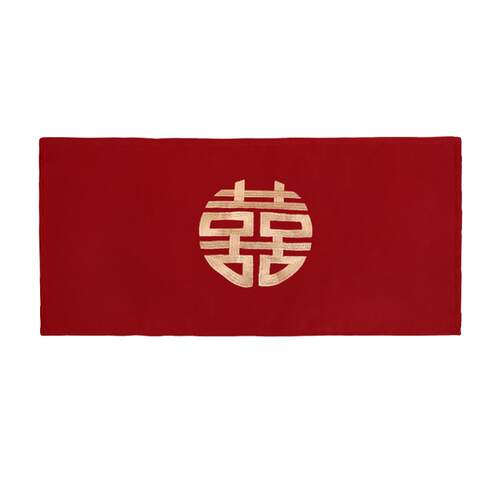 床头柜盖布结婚高档防尘巾喜庆红色桌垫婚房装饰布置拉花婚礼用品 - 图3