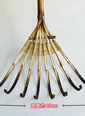 竹耙子户外搂草坪落树叶农村老式园艺工具大耙子手工大小爪子扒草