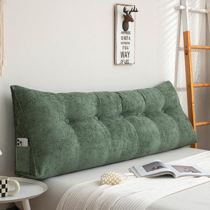 New style simple solid color bedside cushion large backrest soft bag anti-collision tatami bay window cushion removable and washable