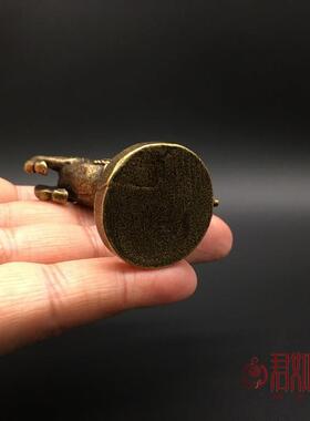 实心黄铜做旧马到成功小摆件 实心铜生肖骏马 站立铜马迷你小马