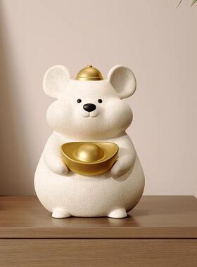 生肖鼠你有钱摆件趣味办公室工位桌面装饰客厅玄关电视柜乔迁礼品