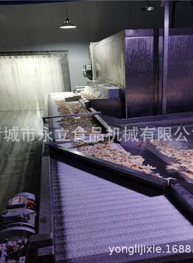 海产速冻喷雾挂冰线 虾尾扇贝隧道式冷冻包冰流水线 食品复冻设备