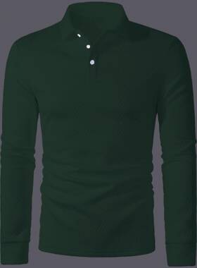 Men's Three-Piece Set Jacquard Heavyweight Long Sleeve Polo