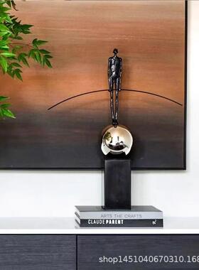 创意几抽象金属人物摆摆件意何式轻奢样XDS板间售处博古架展示柜