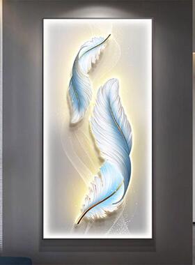 毛羽玄装饰画现简20240318约入户对门口关挂画走廊过道发光灯正壁