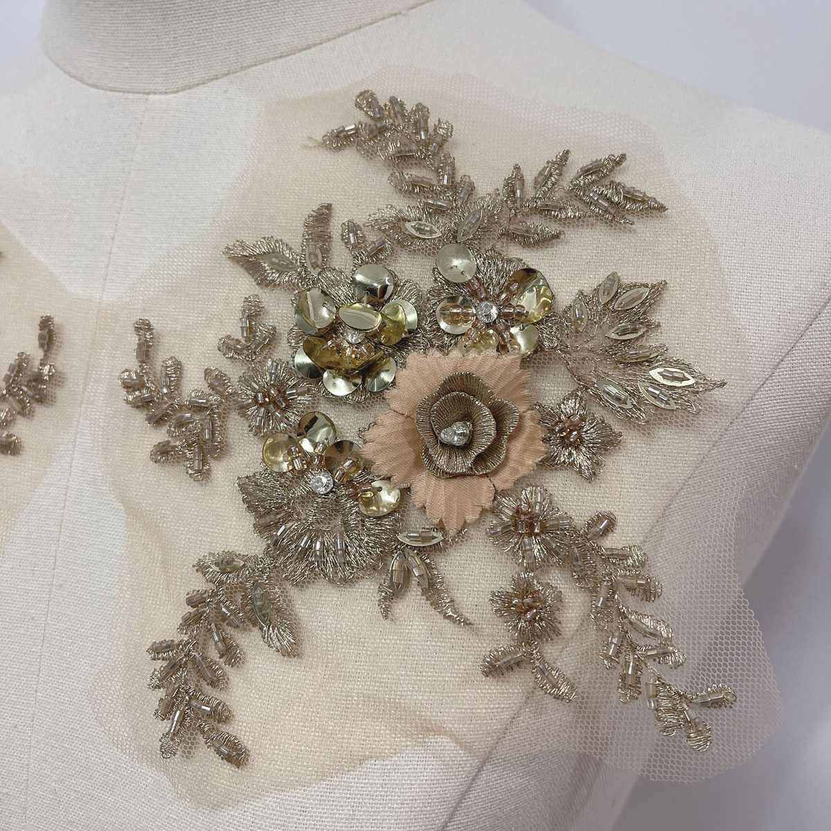 彩色刺绣立体花朵 晚礼服舞蹈服舞台服装蕾丝花贴手缝珠子贴花,淘宝优惠券,粉丝福利购,淘宝优惠卷