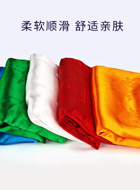 圣洁精品五色哈达高档暗花八吉祥藏族饰品批量发蒙古6m长60cm
