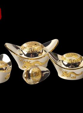 合金元宝龙凤呈龙凤元宝祥摆设金银元宝家居装饰礼品摆件