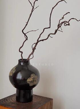 创意复古中古风灯笼造型法式玻璃花瓶艺术插花摆件客厅装饰花器