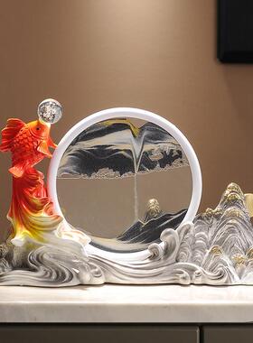 年年有余如鱼得水流沙画摆件装饰品客厅酒柜电视柜乔迁新居礼品