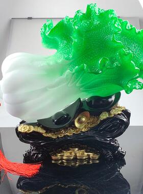 菜厂家直销加大号K639招财进宝玉白摆件创意招财中式商务礼品